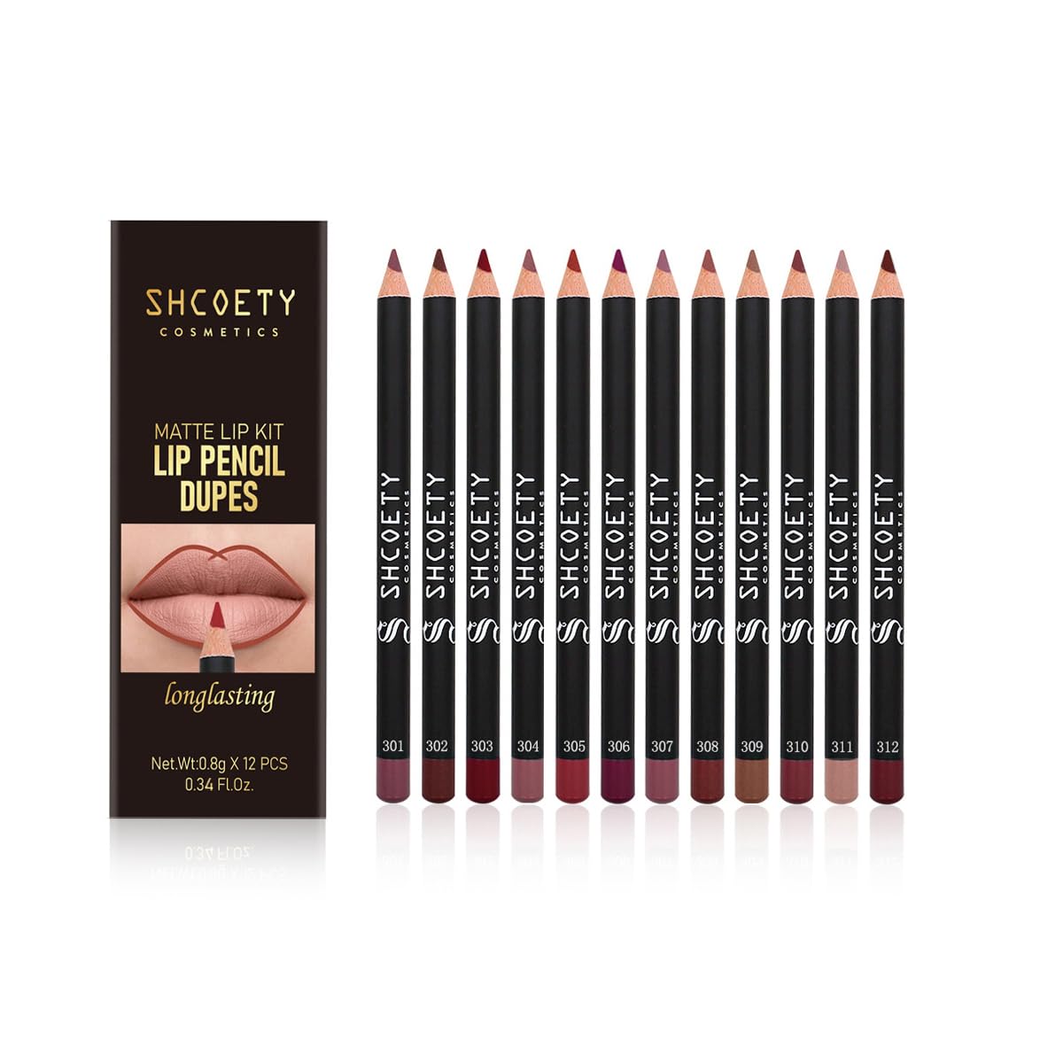 Baorder 12 Colors Matte Lip Liner Set,Premium Waterproof Smooth Lip Pencils,Long Lasting Nude Liner Lipstick for Defining & Filling Lips