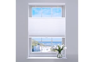 SUNFREE Top Down Bottom Up Cellular Blinds,Cellular Shades Blackout, Honeycomb Window Shade for Windows, 35" W x 64" H, White(Blackout)