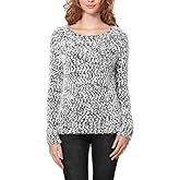 Buffalo David Bitton Women Eyelash Sweather Relaxed Fit Twisted Yarn (XL, Gray)