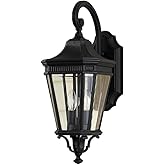 Feiss OL5401BK Cotswold Lane Outdoor Patio Lighting Wall Lantern, Black, 2-Light (9"W x 21"H) 120watts