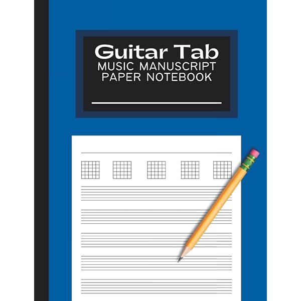 GUITAR TABLATURE NOTEBOOK: 2 In 1 - Blank Guitar Tab | India - View #7