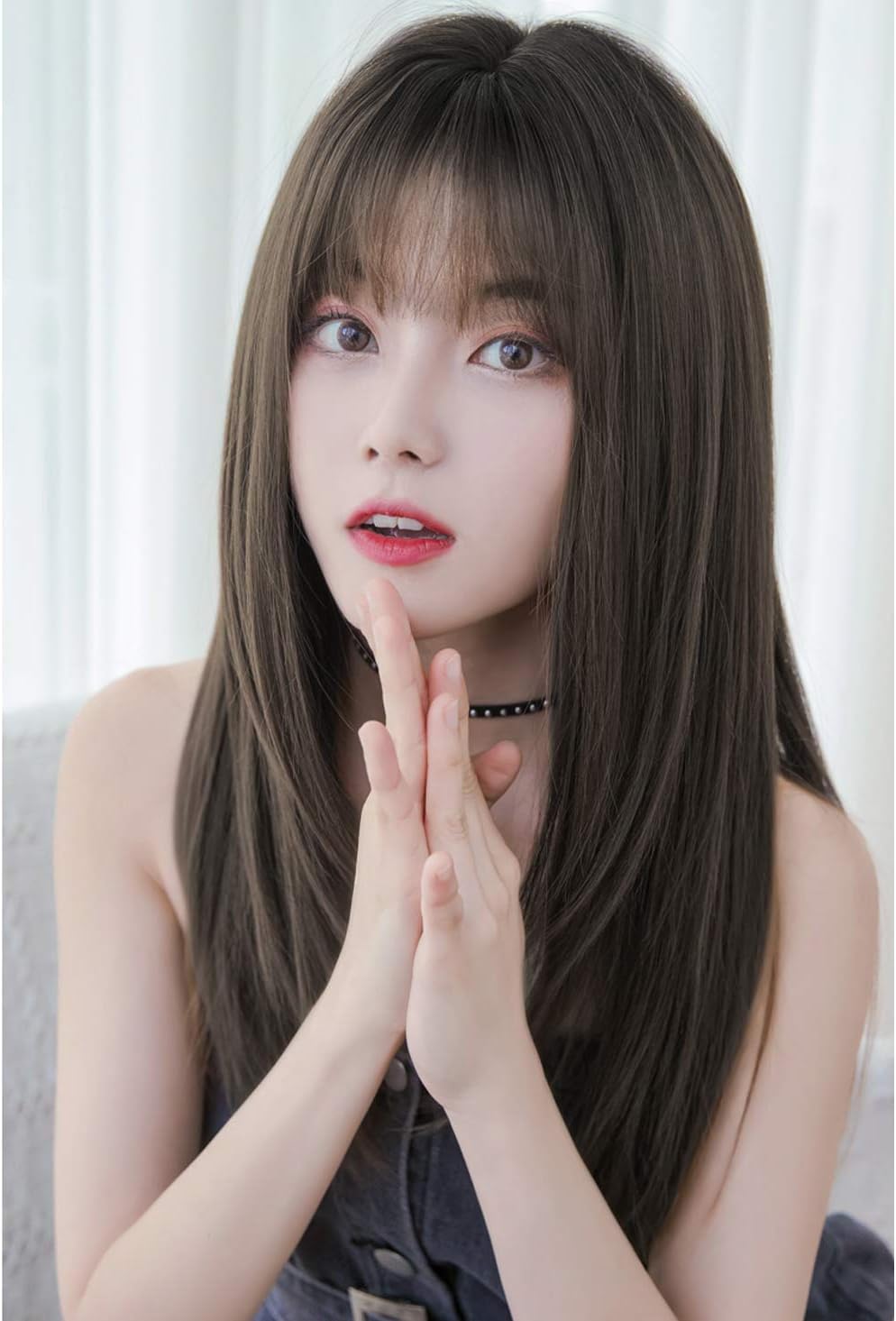 Amazon Co Jp Candybay ウィッグ ロング Wig ミディアム 自然 ストレートカツラ フルウィッグ セミロング レイヤー レディース かつら ネット付き 黑茶色 ビューティー