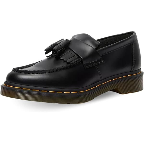 Dr.Martens Adrian Tassel Loafer 28cm限定値下 Dr. Martens - Adrian Yellow Stitch Tassel Loafers in Black