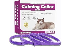 Cat Calming Collar, 4-Pack Pheromone Collars for Cats – Adjustable 15″, 60-Day Lasting Stress & Anxiety Relief, Helps Reduce 