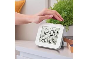 Small Digital Alarm Clock,Digital Timer Shower Clocks Waterproof with Alarm,Kitchen Timer Clocks, Thermometer Hygrometer Wall
