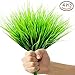 ZMOCEN 4 Pcs Artificial Outdoor Plants Faux Plastic Wheat Grass Fake Leaves Shrubs Greenery Bushes Indoor Outside Home Garden Office Wedding Party Decor UV Resistant