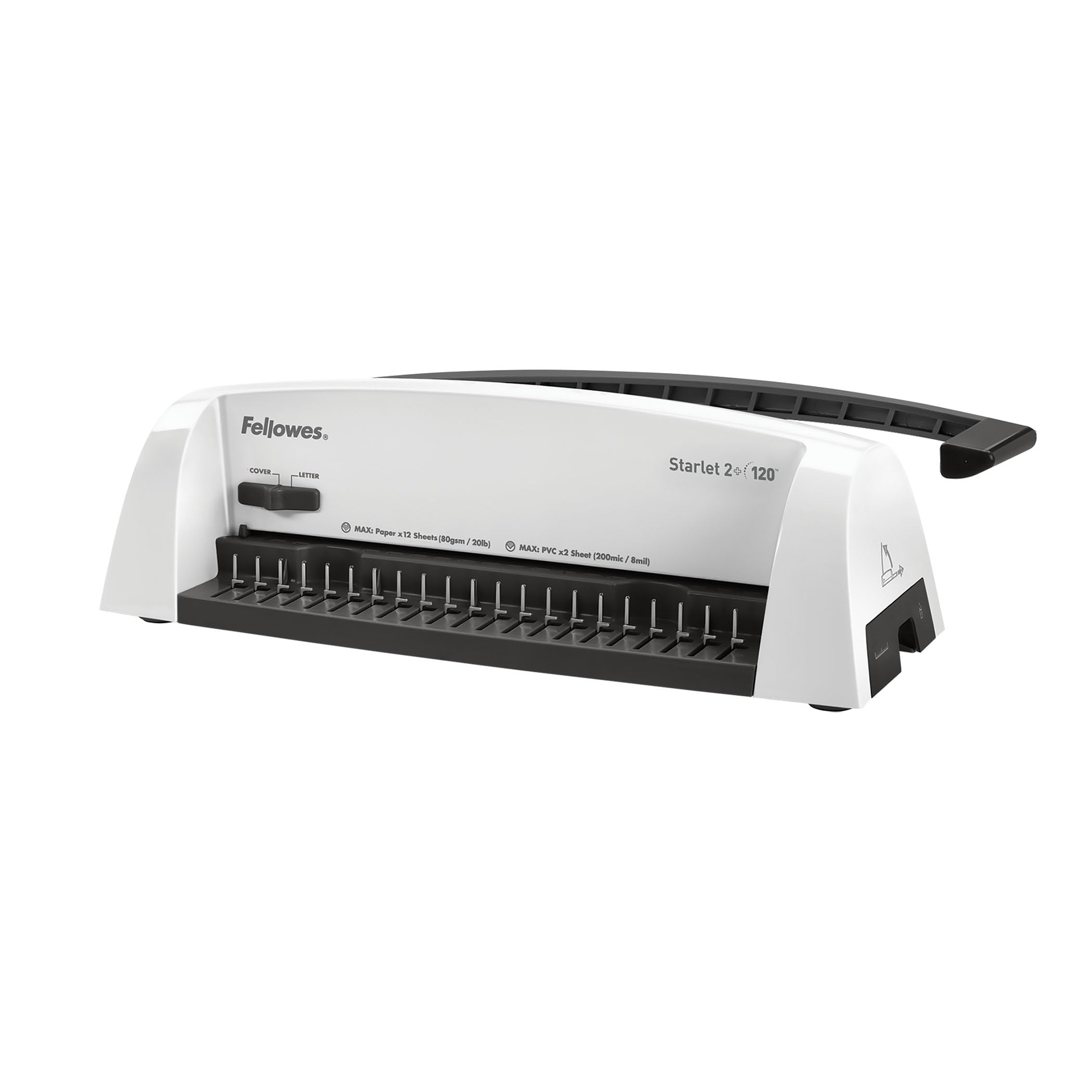 Fellowes Starlet 2+ Binding Machine - 12 Sheet Punch Capacity for A4 Documents - Manual Comb Binding Machine - 120 Sheet Binding Capacity - Ideal for Home Office