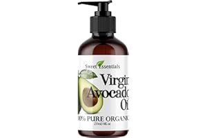 100% Pure Organic Cold-Pressed Unrefined Extra Virgin Avocado Oil - 8oz - FREE Pump included - Imported From Italy - Raw/ NON