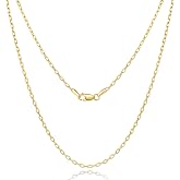 GYUYCW 14K Gold Chain for Women Men 14K Gold Necklaces for Women | Trendy 1.7mm Paperclip Necklace for Womens Chains for Men Minimalist Aesthetic with Stylish Look Necklace for Men