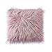 OJIA Deluxe Home Decorative Super Soft Plush Mongolian Faux Fur Throw Pillow Cover Cushion Case (20 x 20 Inch, Pink Lavender)