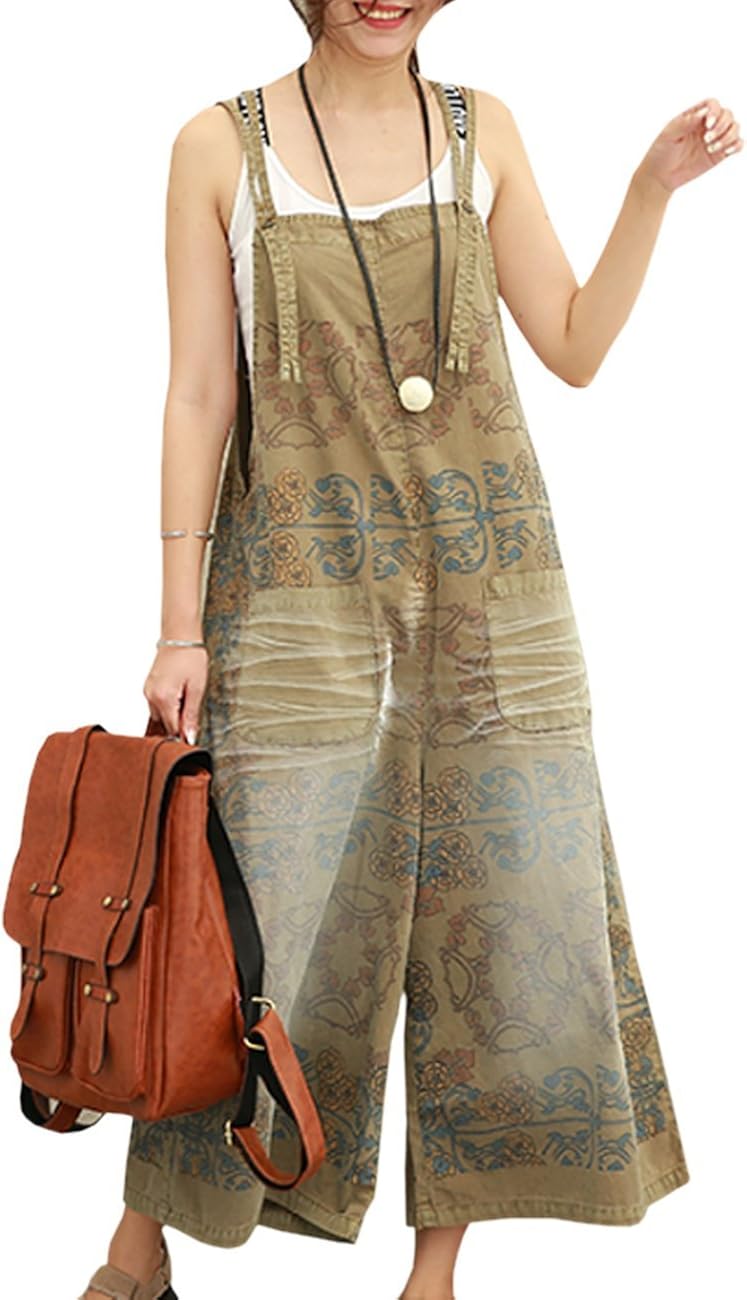 YESNO P91 Women Strap Rompers Jumpsuits Denim Casual Bib Pants Embroidery Distressed Boyfriend Wide Leg