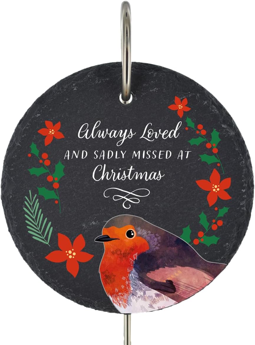 Global Designs Christmas Robin Grave Stick Marker Plaque 25x11cm