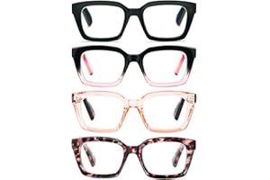 DXYXYO 4 Pack 1.75 Blue Light Reading Glasses for Women Oprah Style Fashion Oversized Square Computer Readers