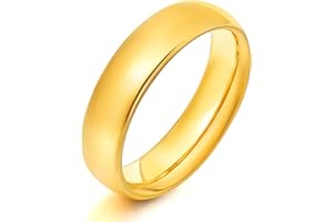 KAZITSAN 2mm 4mm 6mm Stainless Steel Rings for Women Men High Polish Plain Dome Silver/Gold/Rose Gold Wedding Band Comfort Fit