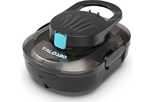 TALOSBO Pleco S1 Cordless Robotic Pool Cleaner with 75-80Mins Runtime, Small Pool Vacuum for Above-Ground Pools up to 645 Sq.ft, Lightweight, Auto-Parking, Black