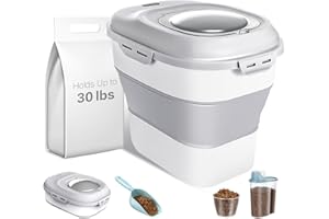 ANVS Dog Food Storage Container - Collapsible Dog Food Container with Airtight Lids, Scoop and 2.5L Small Pet Food Storage Container Dry Food For Dog, Cat and Other Pet Food