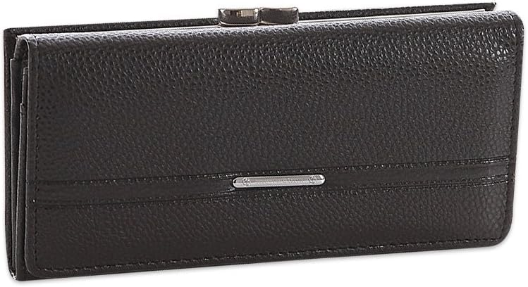 Ya Jin Elegant Women Kiss Lock Closure Leather Wallet Clutch Travel Purse