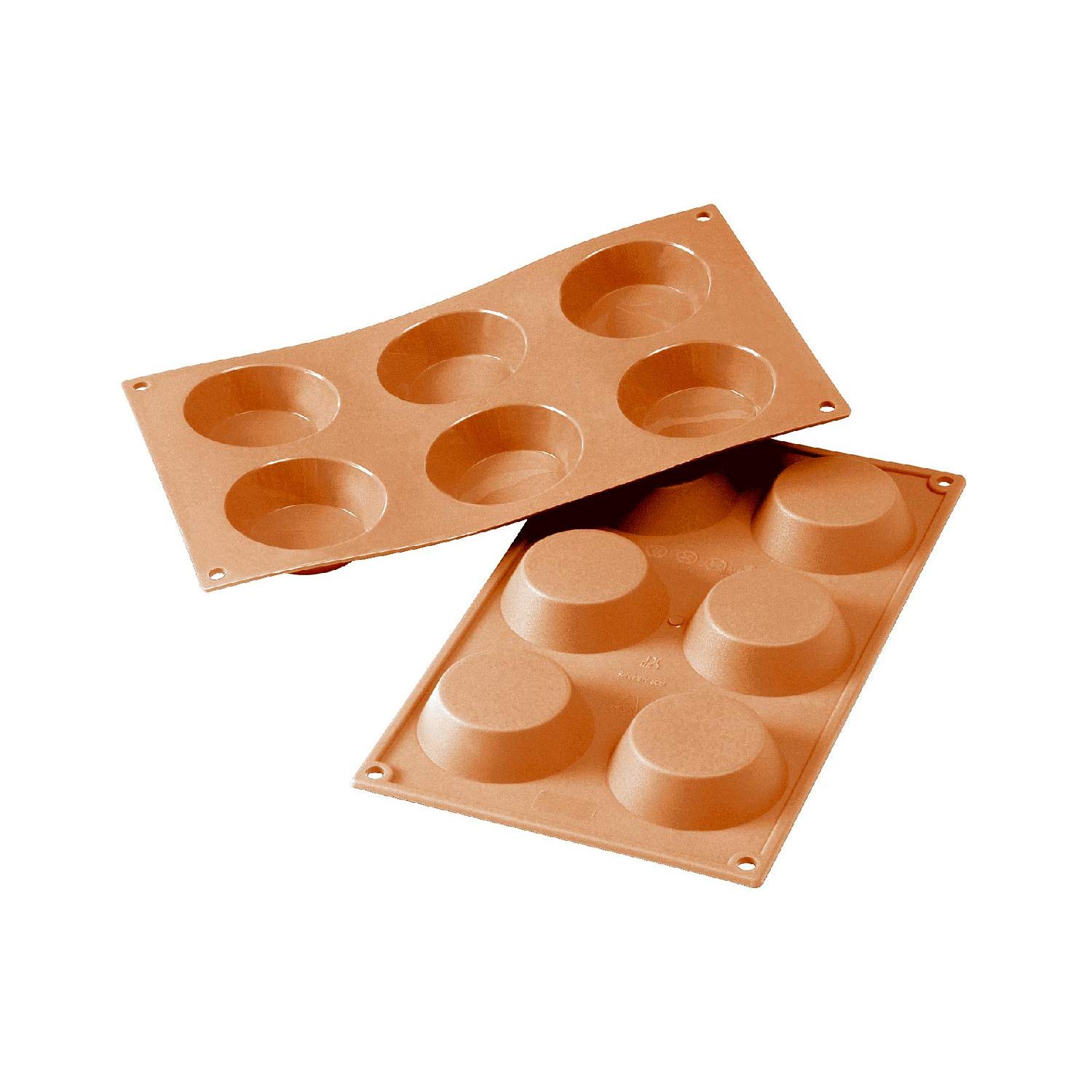 silikomart | SF016 Silicone Mould for TARTELLETTA Monoportions, Non-Stick, 6 Cavities, Pack of 1 Cake Mould, Ø 70 h 20 mm, Made in Italy — image 1