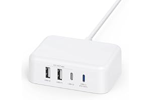 BREEKET USB C Charger Block, 45W 4 Port USB C Fast Charging Station Hub Cube Brick for Multiple Devices, Travel Charger USB Power Strip Adapter Plug for iPhone 17 16 15 14 Pro Max, iPad, MacBook Air, Samsung