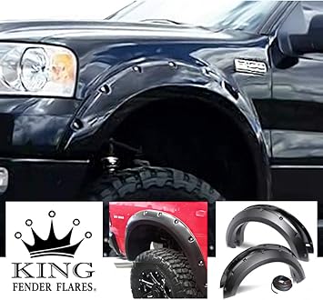 FENDER WHEEL FLARES POCKET RIVETED BLACK MATTE TEXTURED FOR 04-08 F150 PICKUP