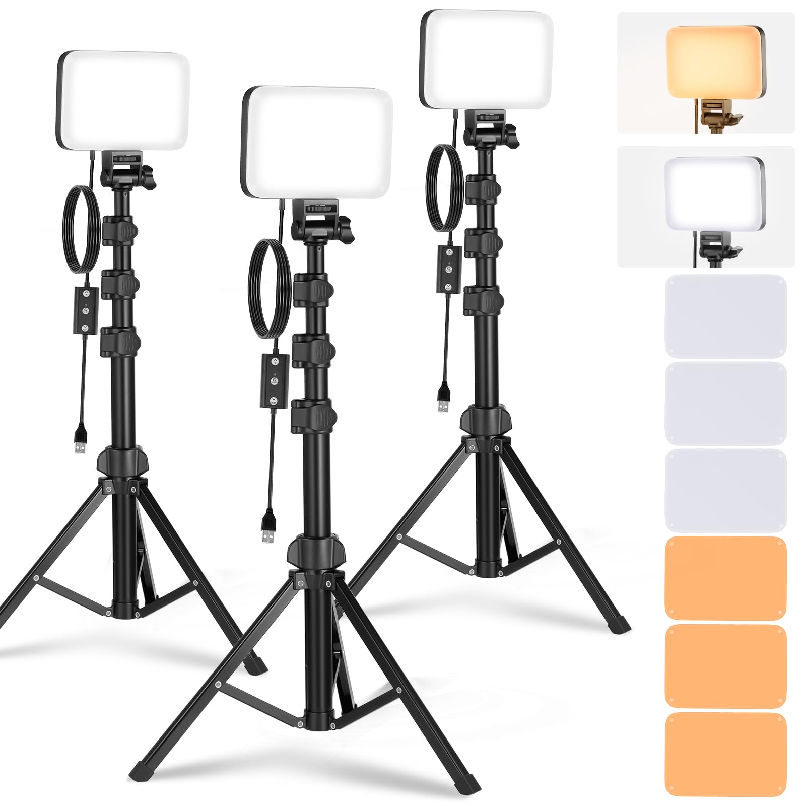 NEEWER BASICS LED Video Light Panel Lighting Kit, 3
