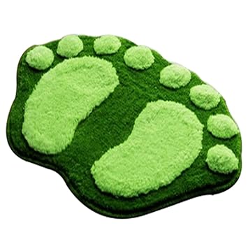 lumanuby 1 x Badteppich niedlicher Beflockung Füße Mats Badezimmer Matte Teppich, PVC Anti-Rutsch-Matten, Bad Pad, Eintrag Zu