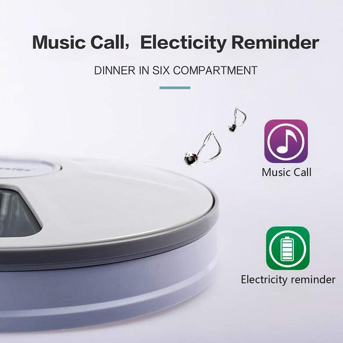 Pet Supplies : 4pawslife 6 Meal Automatic Pet Feeder Food Dispenser with Digital Timer and Music Broadcast for Cats and Dogs : 