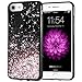 Caka Glitter Case for iPhone 7 8, iPhone 6 6S Glitter Case for Girls Women Sparkle Bling Flowing Floating Luxury Liquid Soft TPU Black Glitter Case for iPhone 6 6S 7 8 (4.7 inch) (Rose Gold)