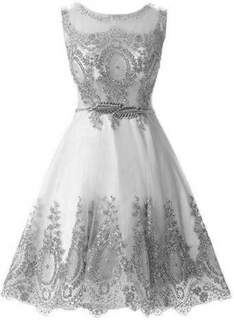 silver short prom dresses
