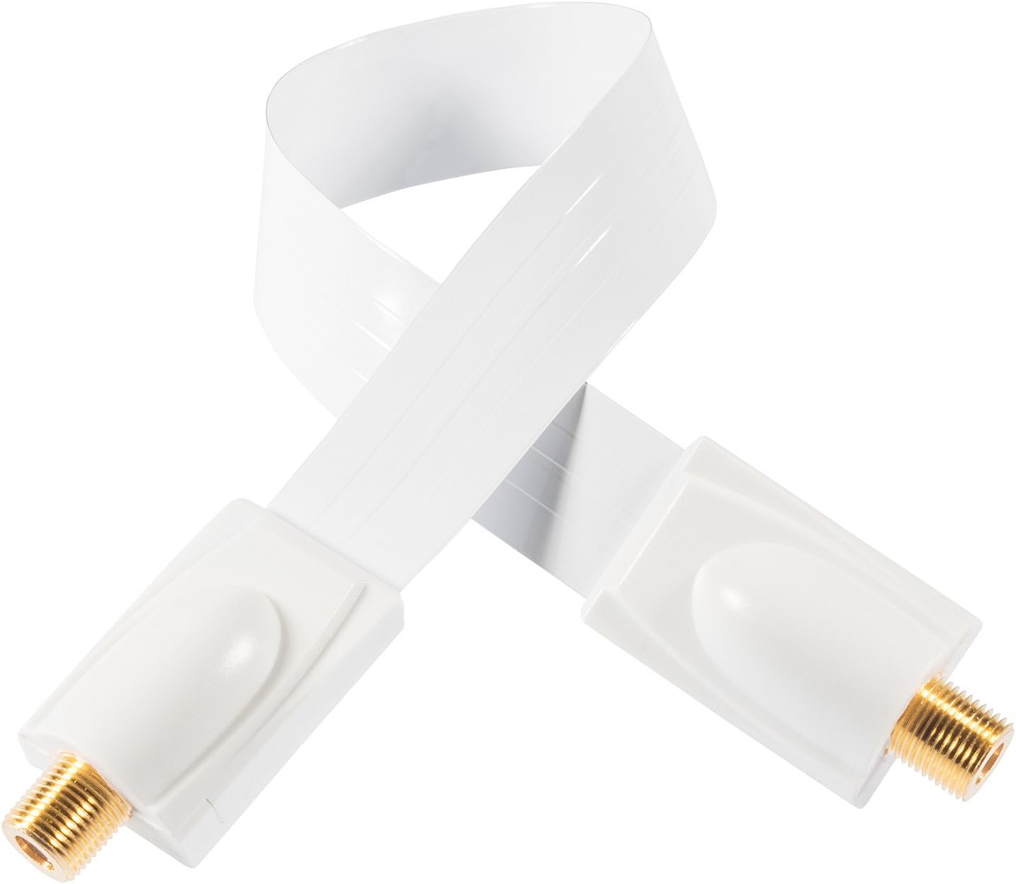 POPPSTAR 1x 52 cm SAT window feedthrough cable (very flat (0.2mm), F connector on both sides, gold-plated contacts
