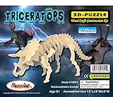 Puzzled Triceratops 3D Natural Wood Puzzle