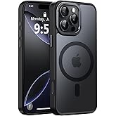 Newfuture Designed for iPhone 16 Pro Case with Magnetic [13 FT Military Drop Protection] [Compatible with Magsafe] Slim Translucent Matte Shockproof with Anti-Fingerprint Phone Case,Black