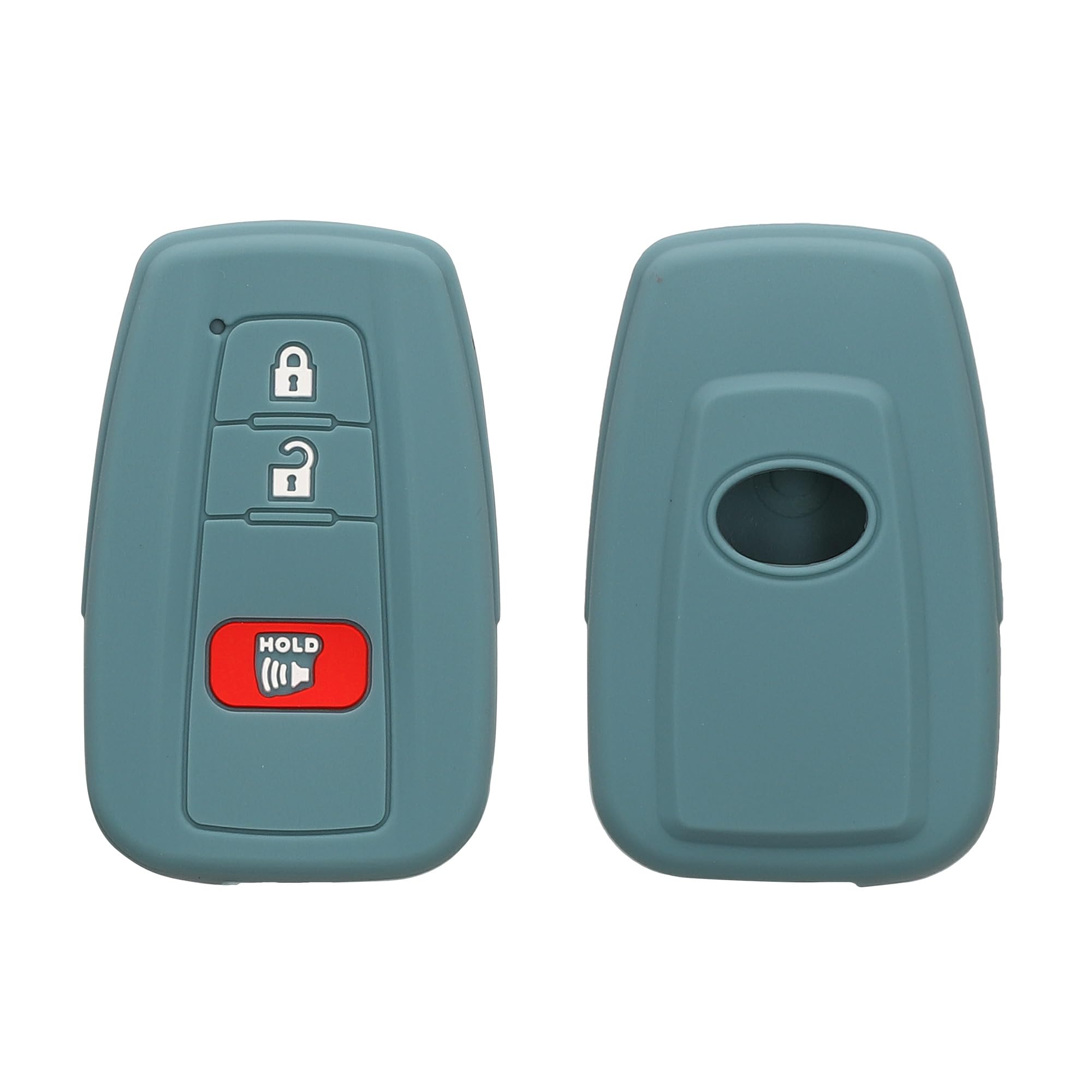 kwmobile Key Cover Compatible with Toyota 2-3 Button Smart Car Key - Soft Silicone Car Key Fob Holder Protector Case - Arctic Night