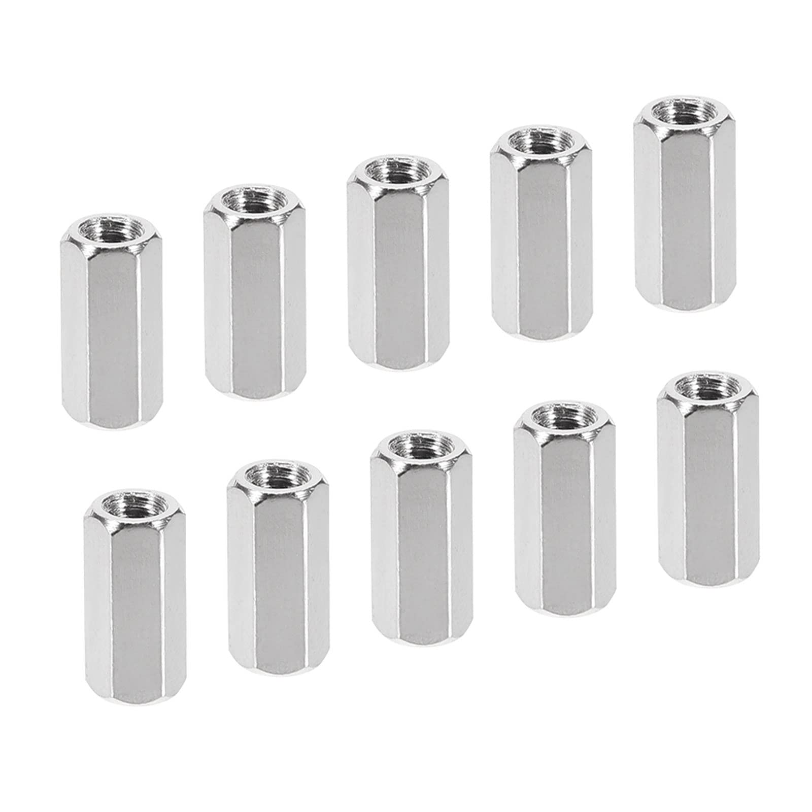 YOKIVE 10 Pcs M4 Spacers, Brass Hex PCB Standoffs Nuts, Keep Height Consistent, Great for Motherboard, Circuit Board, Electronics (Silver Tone, 10mm)