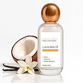 Luxury Body Oil for Radiant Skin – 90ml Nourishing Shimmer Oil with Vitamin B3, Vanilla and Coconut Oil Extra, Smooths Lines, Enhances Glow