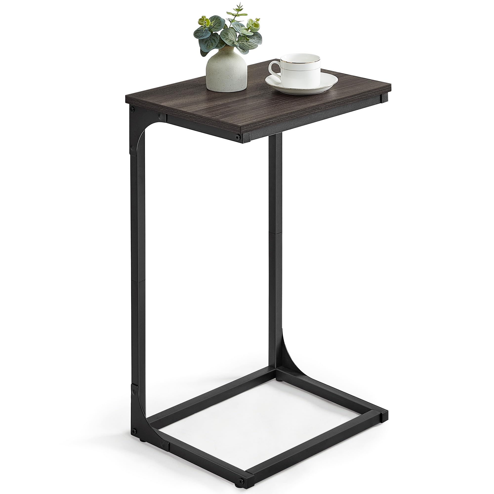 Photo 1 of ***PARTS ONLY***(MISSING PCS)(
VASAGLE C-Shaped End Table, Side Table for Sofa, Couch Table with Metal Frame, Small TV Tray Table for Living Room, Bedroom, Chestnut Brown and Black