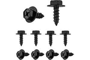HABNVUON 10PCS Bumper Cover Splash Shield Mud Guard Screw Bolt, Mud Flap Screws, Auto Fender Liner Under Cover Bolts Compatib