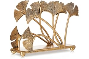 KUIOPYY Cocktail Napkin Holder Ginkgo Leaves Cocktail Napkin Holder Wedding Table Decoration Vintage Modern Paper Napkin