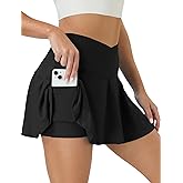 COPYLEAF Tennis Skirt for Women High Waisted Golf Skirts with Pockets Shorts Crossover Athletic Pleated Skorts