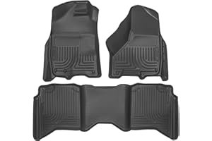 Husky Liners Weatherbeater Floor Mats | Fits 2009 - 2024 Ram 1500 (19-24 Classic Body only) Crew Cab; 2010 - 2018 Ram 2500/3500 w/Automatic Transmission | Front & 2nd Row, 3-pc Black - 99001