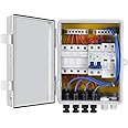 ECO-WORTHY 4 String PV Combiner Box with Lightning Arreste, 10A Rated Current Fuse and Circuit Breakers for On/Off Grid Solar Panel System