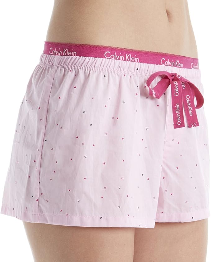 Calvin Klein Women's Sleepwear Woven Short, Scattered Hearts, Medium at