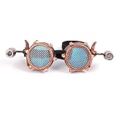 Lelinta Kaleidoscope Spiked Goggles with Adjustable Straps,Rainbow Crystal Lenses,Perfect for Raves, Costume Parties