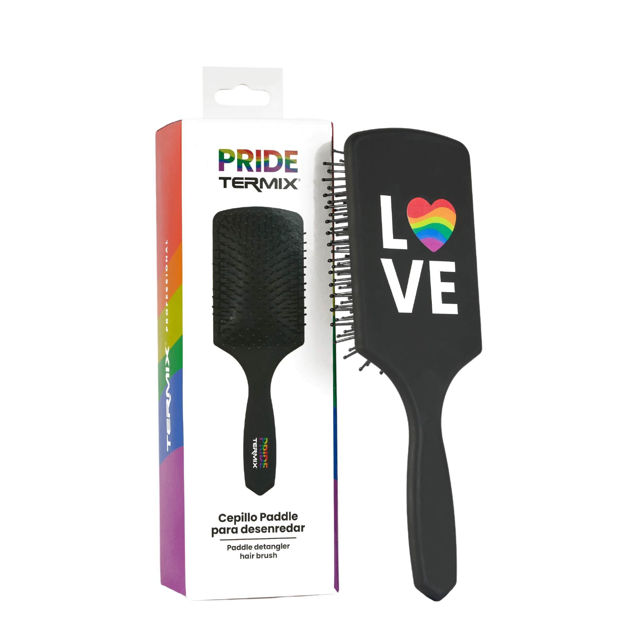 Termix Pride Edition Detangling Hairbrush Termix Paddle Brush For Detangling Professional Hairbrush with LGBT Colours on Its Logo Pride Edition