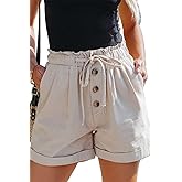 JOCAFIYE Womens Shorts Stretchy Ripped Jean Shorts High Waisted Folded Hem Shorts for Women