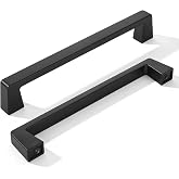 khtumeware 2 Pack 6 1/4 Inch(160mm) Kitchen Cabinet Handles,Matte Black Cabinet Pulls Kitchen Cabinet Hardware, Furniture Pulls for Bathroom Cupboard Drawer Handles Dresser Pulls.