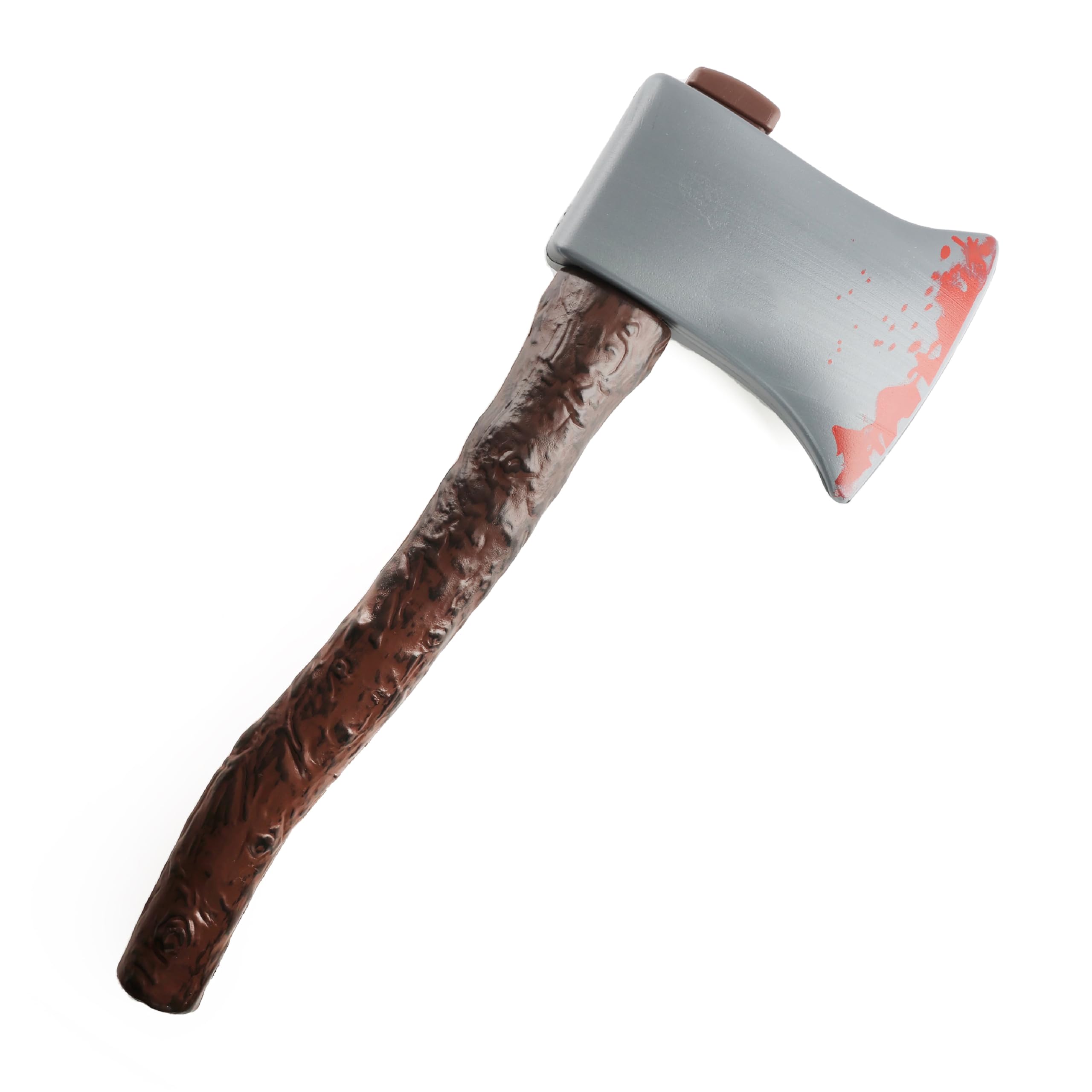 Bloody Axe With Brown Handle Fancy Dress Accessory - 41 cm Long Plastic Axe Prop with Wooden Handle - Perfect Fake Axe for Halloween - Pack Of 1