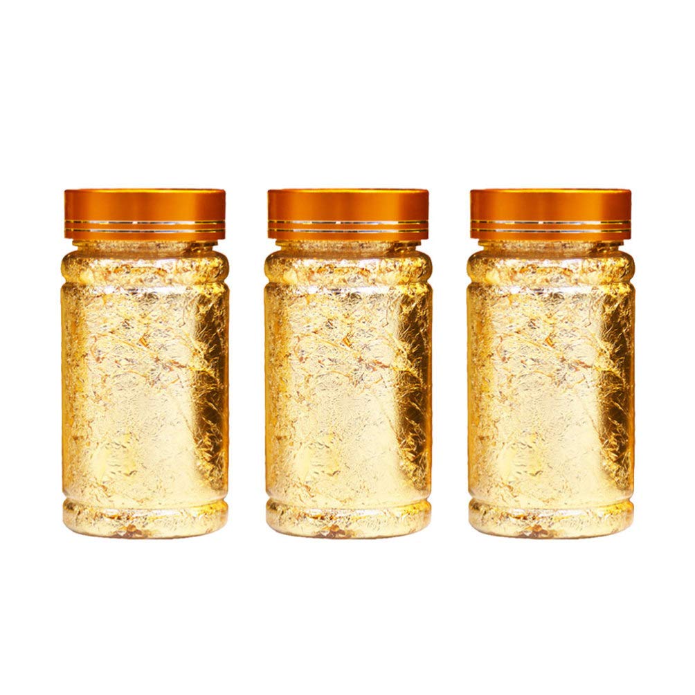 Healifty Foil Paillette Chip Foil Nail Glitter Gold Leaf Schabin Flakes Metallic Foil Flakes for Gilding Painting Arts Crafts 9g (Golden)