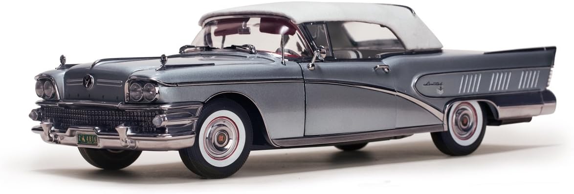 Buick 1958 Limited Closed Convertible Silver Mist Platinum Edition 1/18 by SunStar 4816