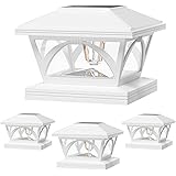 ENSLI Solar Outdoor Post Cap Lights, 4 Pack Brighter Solar Post Lights Outdoor Waterproof, Fence Post Cap Lights Solar Powere